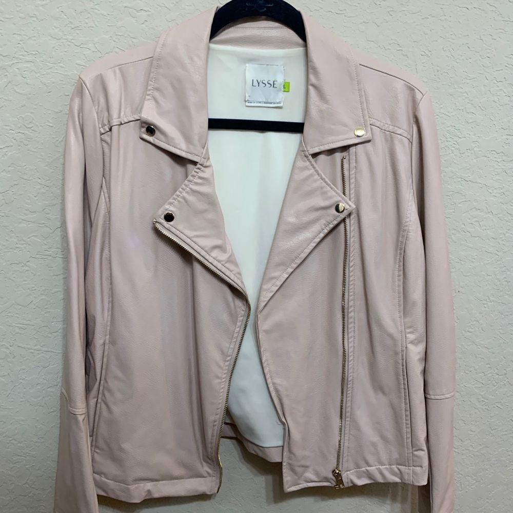 Pink faux leather jacket